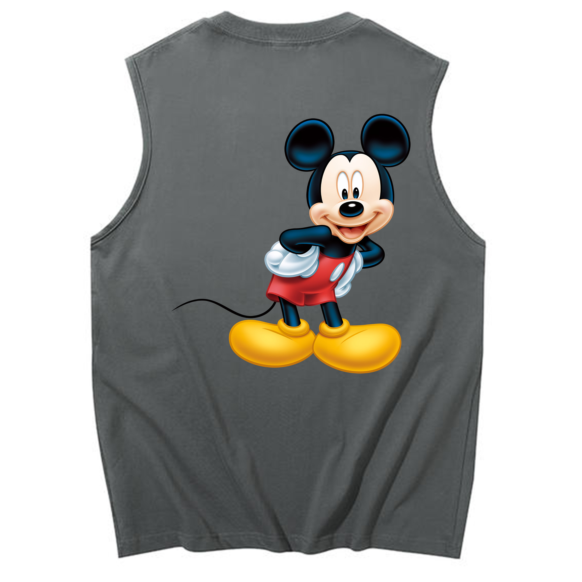 ミッキーマウス Mickey Mouse コットン100％タンクトップ（背面プリント）